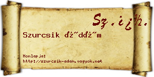 Szurcsik Ádám névjegykártya